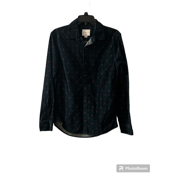 American Eagle Button Front Seriously Soft Paisley Shirg Mens Small - Picture 1 of 4